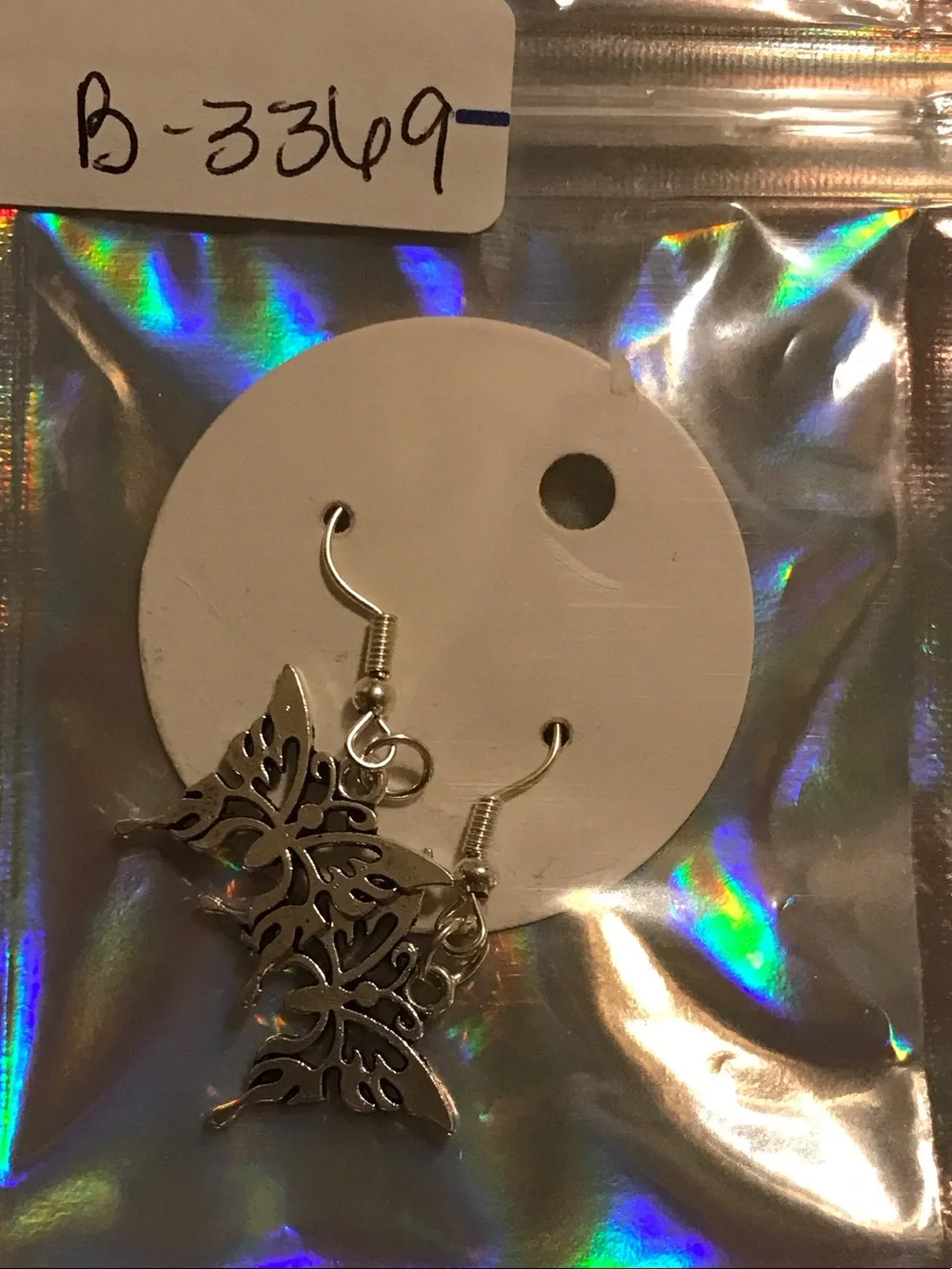 Handmade Brown & Cream Popsicle, Silver Music Note and Butterfly Earrings